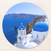 Santorini Ronde Kartonnen Onderzetter (Voorkant)