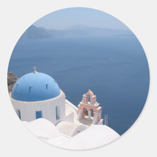Santorini Ronde Sticker (Voorkant)