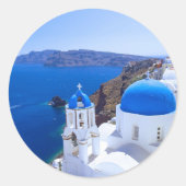 Santorini Ronde Sticker (Voorkant)