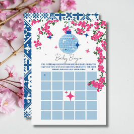 Santorini Roze baby shower bingo Spelkaart Kaart