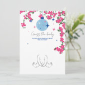 Santorini Roze Raad de baby shower Game kaart (Staand voorkant)