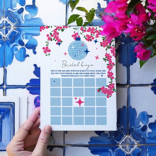 Santorini Roze vrijgezellenfeest bingo Spelkaart Kaart