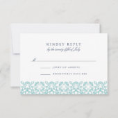 Santorini RSVP-kaart | Aqua RSVP Kaartje (Voorkant)