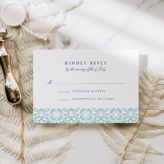 Santorini RSVP-kaart | Aqua RSVP Kaartje