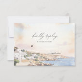 Santorini RSVP Kaart Sjabloon | Mediterraan (Voorkant)
