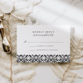 Santorini RSVP-kaart | Zwart RSVP Kaartje
