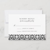 Santorini RSVP-kaart | Zwart RSVP Kaartje (Voorkant)