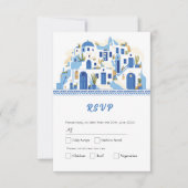 Santorini RSVP kaarten bruiloft Grieks Griekenland (Voorkant)