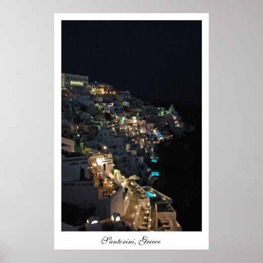 Santorini 's nachts poster (Voorkant)