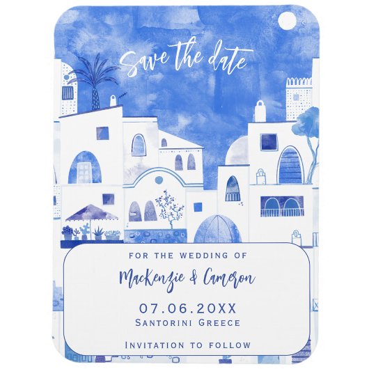 Santorini Save The Date Huwelijk Magneet