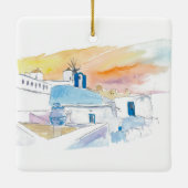 Santorini Scene Ceramic Ornament (Achterkant)