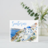 Santorini Serenity: Waar de lucht het Zee ontmoet Briefkaart (Staand voorkant)