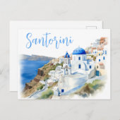 Santorini Serenity: Waar de lucht het Zee ontmoet Briefkaart (Voorkant / Achterkant)