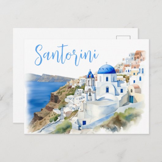 Santorini Serenity: Waar de lucht het Zee ontmoet Briefkaart (Voorkant / Achterkant)