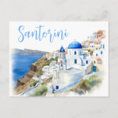Santorini Serenity: Waar de lucht het Zee ontmoet Briefkaart (Voorkant)