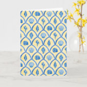 Santorini Shells Yellow Blue Watercolor Stationery Kaart (Gele Bloem)