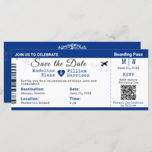 Santorini Skies Boarding Pass Stijl De datum opsla