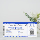 Santorini Skies Boarding Pass Stijl De datum opsla (Staand voorkant)