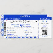 Santorini Skies Boarding Pass Stijl De datum opsla (Voorkant / Achterkant)