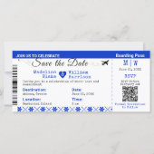 Santorini Skies Boarding Pass Stijl De datum opsla (Voorkant)