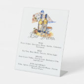 Santorini Skyline Bar Menu Reclamebord Met Voetstuk (Voorkant)