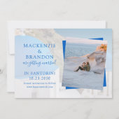 Santorini Skyline Destination Wedding Travel Theme Save The Date (Achterkant)