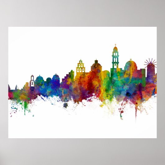Santorini Skyline Poster (Voorkant)