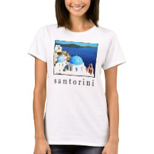 Santorini Souvenir T-Shirt (mannen, vrouwen, kinde