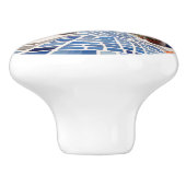 Santorini Street, Griekenland, Grieks dorp Mozaïek Keramische Knop (Zijkant)