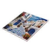Santorini Street, Griekenland, Grieks Mixed Media  Tegeltje (Zijkant)