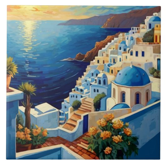 Santorini Sunrise - Griekenland - Grieks eiland do Tegeltje (Voorkant)