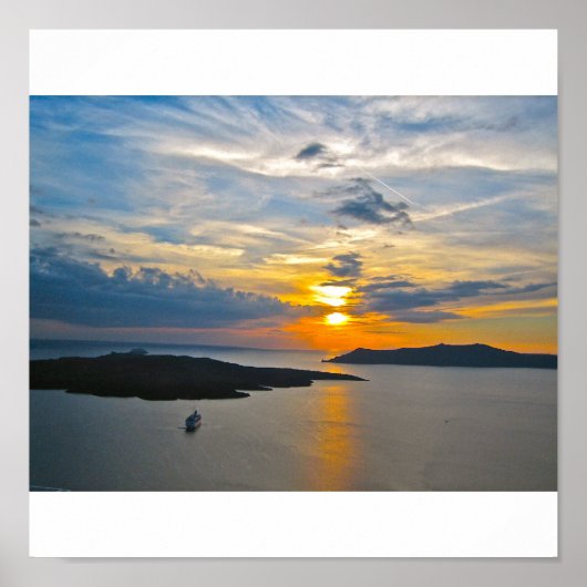 Santorini Sunset 2 Canvas Poster (Voorkant)