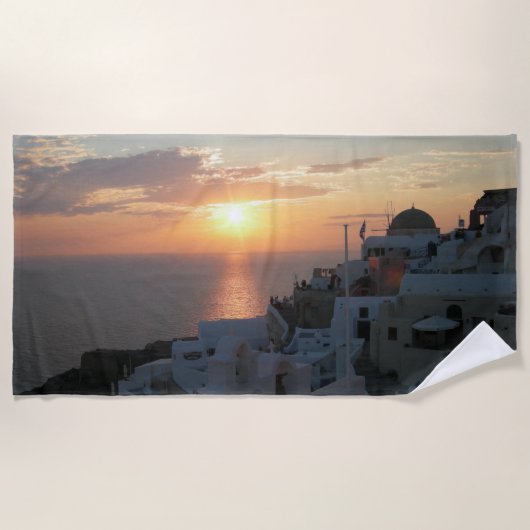 Santorini Sunset Beach Towel Strandlaken (Voorkant)
