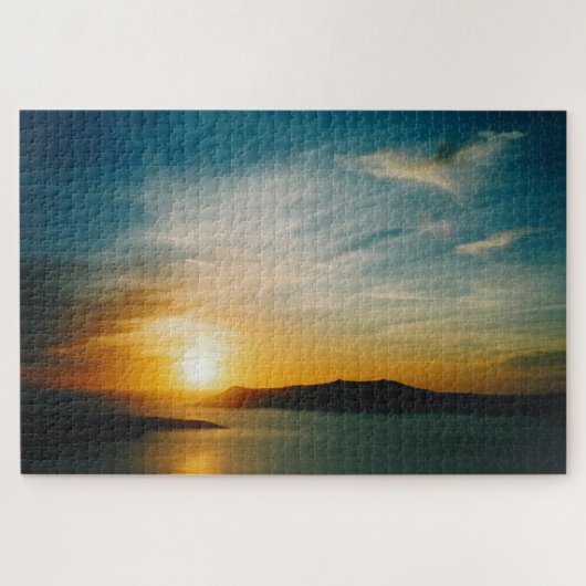 Santorini sunset, Griekenland 1014-pc Legpuzzel (Horizontaal)