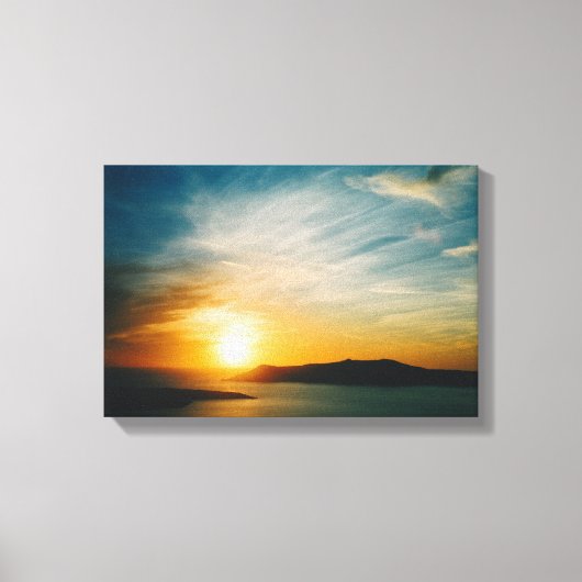 Santorini sunset, Griekenland Canvas Afdruk (Voorkant)