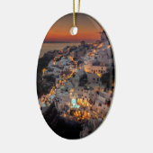 Santorini Sunset, Griekenland Keramisch Ornament (Links)