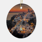 Santorini Sunset, Griekenland Keramisch Ornament (Links)