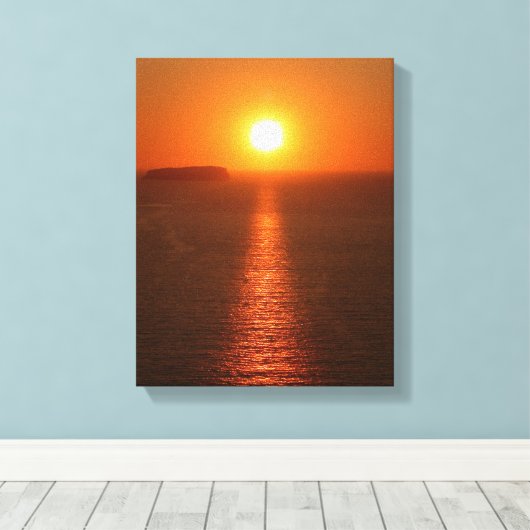 Santorini Sunset - Grieks eiland - Canvas Afdruk (Insitu (Houten vloer))