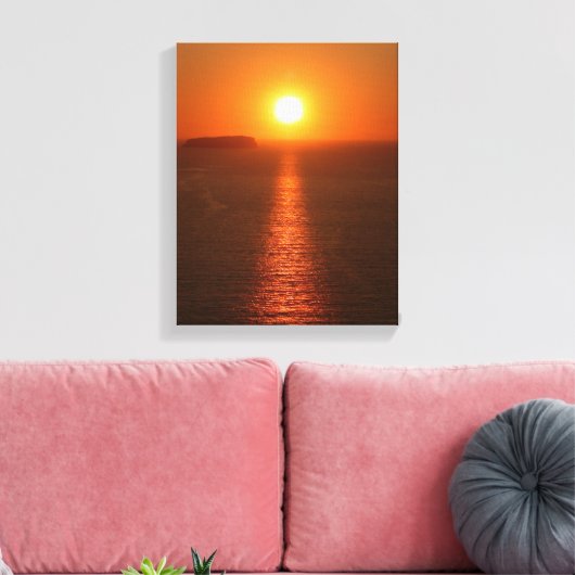 Santorini Sunset - Grieks eiland - Canvas Afdruk (Insitu (Woonkamer))