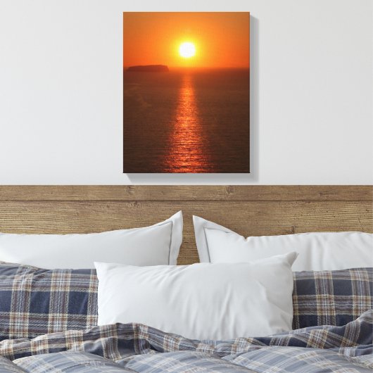 Santorini Sunset - Grieks eiland - Canvas Afdruk (Insitu (Slaapkamer))