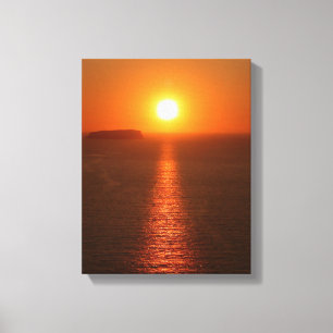 Santorini Sunset - Grieks eiland - Canvas Afdruk