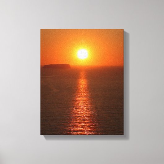 Santorini Sunset - Grieks eiland - Canvas Afdruk (Voorkant)