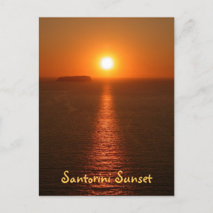Santorini Sunset met tekst - Grieks eiland Briefkaart