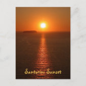 Santorini Sunset met tekst - Grieks eiland Briefkaart (Voorkant)