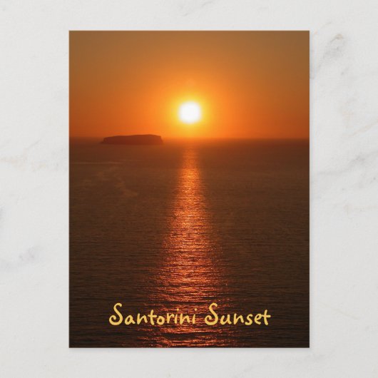 Santorini Sunset met tekst - Grieks eiland Briefkaart (Voorkant)