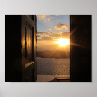 Santorini Sunset Poster