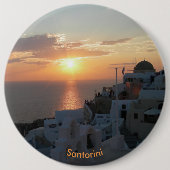 Santorini Sunset Round Button (Voorkant)