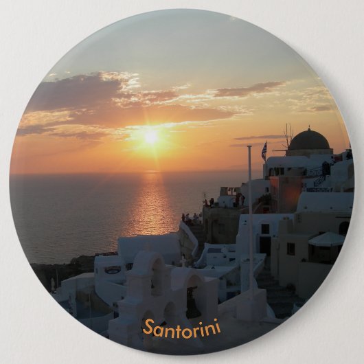 Santorini Sunset Round Button (Voorkant)