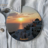 Santorini Sunset Round Button (In situ)