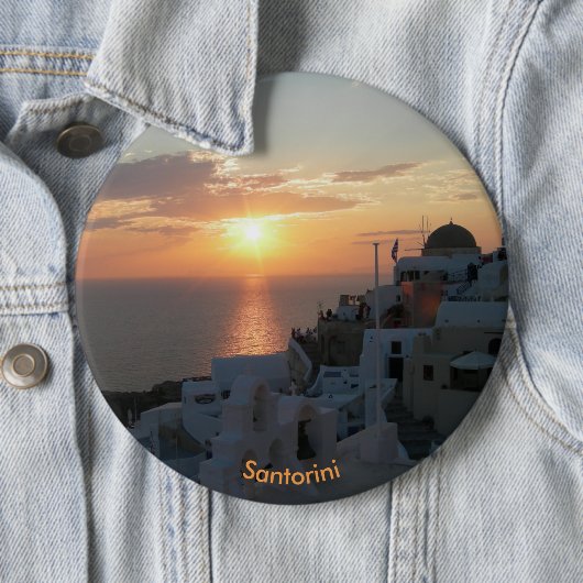 Santorini Sunset Round Button (In situ)